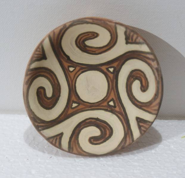Farfuriuta ceramica - spirale Cucuteni (9,5 cm)