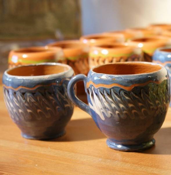 Cesti ceramice de cafea diferite culori Horezu